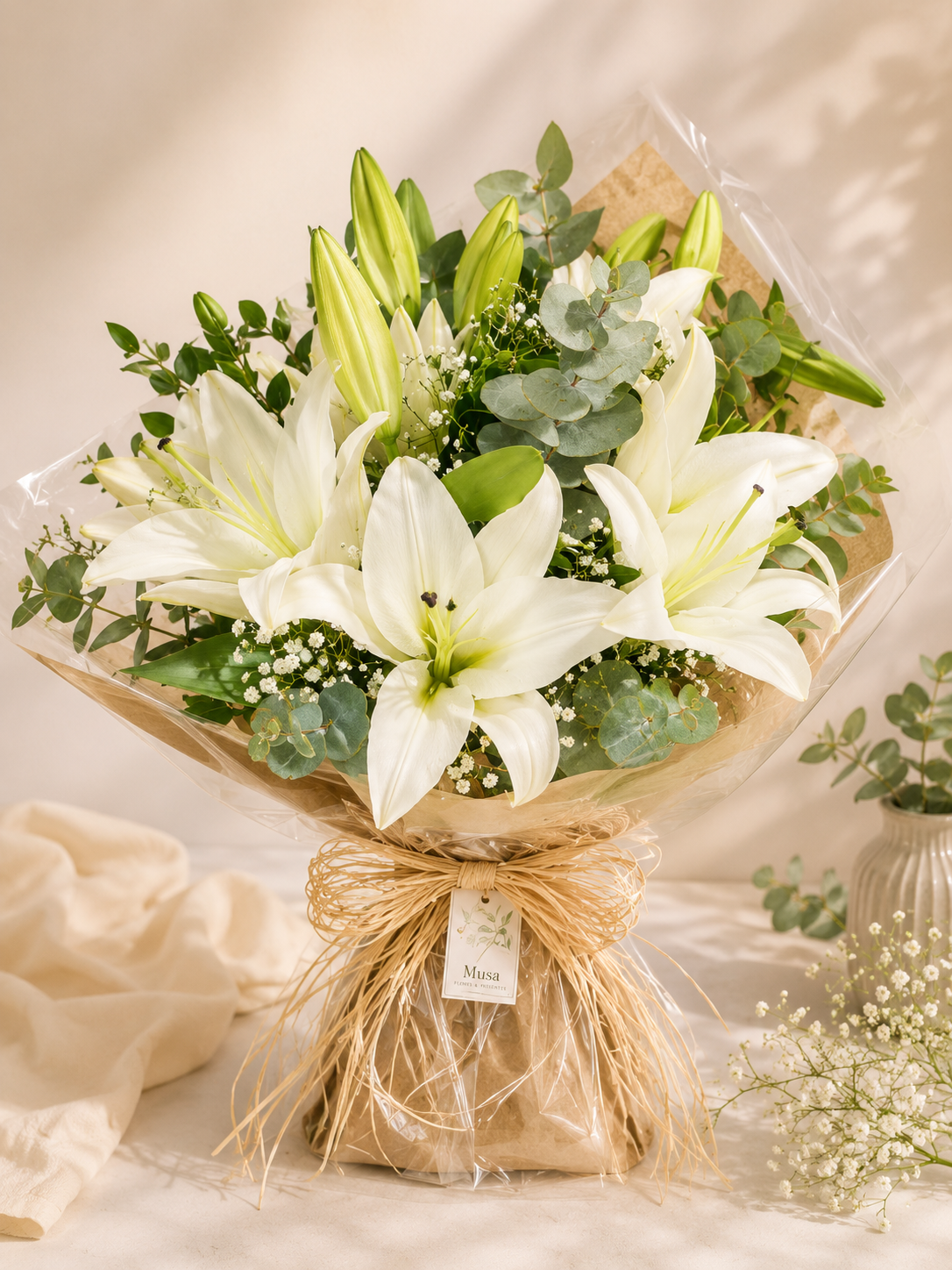 Bouquet com Lírios Brancos